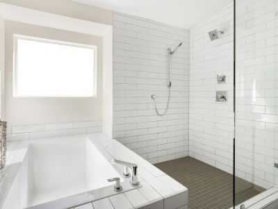 Large Format Tile Shower Floor